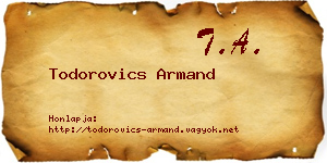 Todorovics Armand névjegykártya
